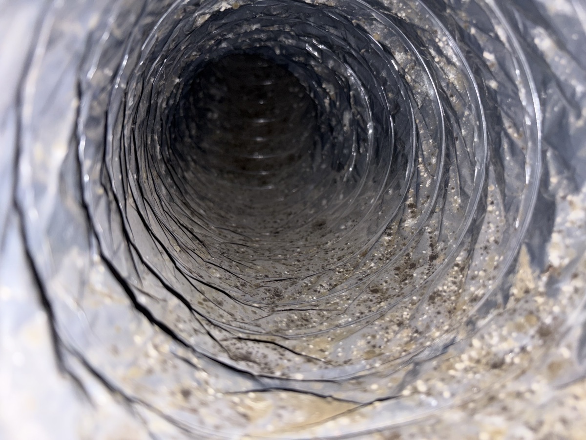 Dirty duct before cleaning